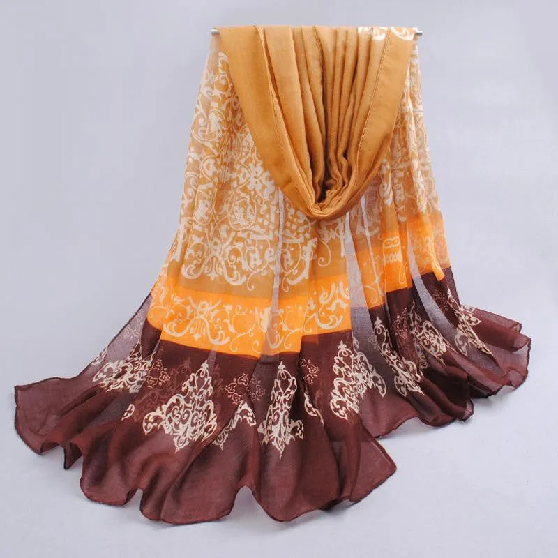 Hot sell fashion Totem female thin long design cotton scarf women's autumn and winter bali yarn oversized beach towel