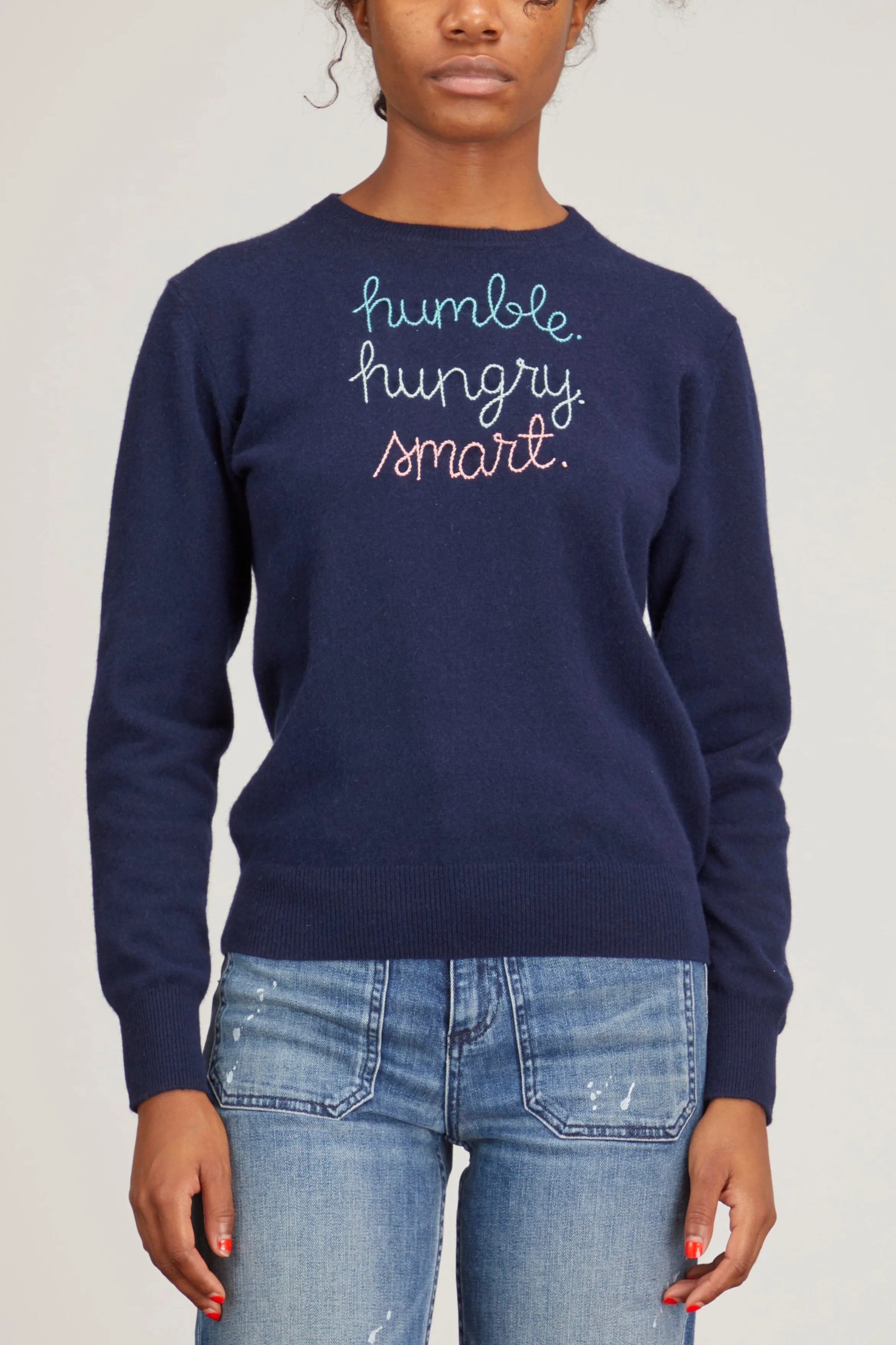 Humble. Hungry. Smart. Crewneck in Navy