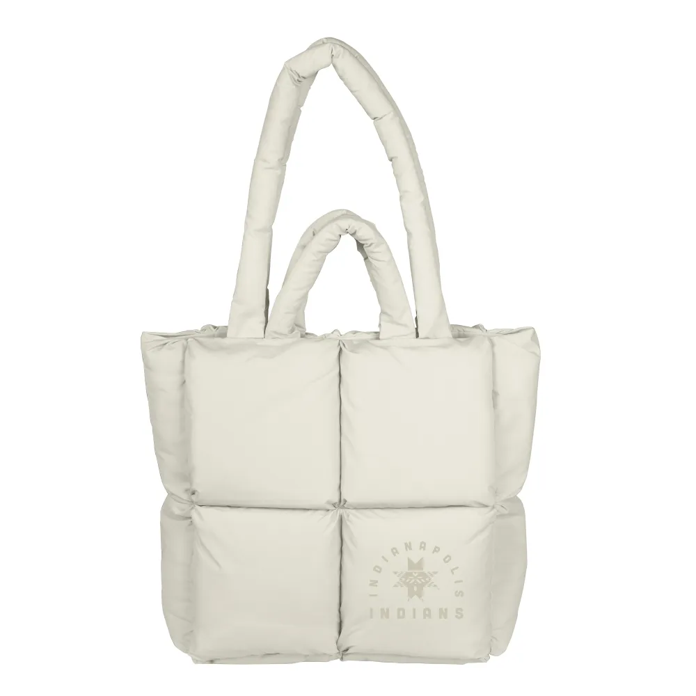 Indianapolis Indians White Primary Puff Tote Bag