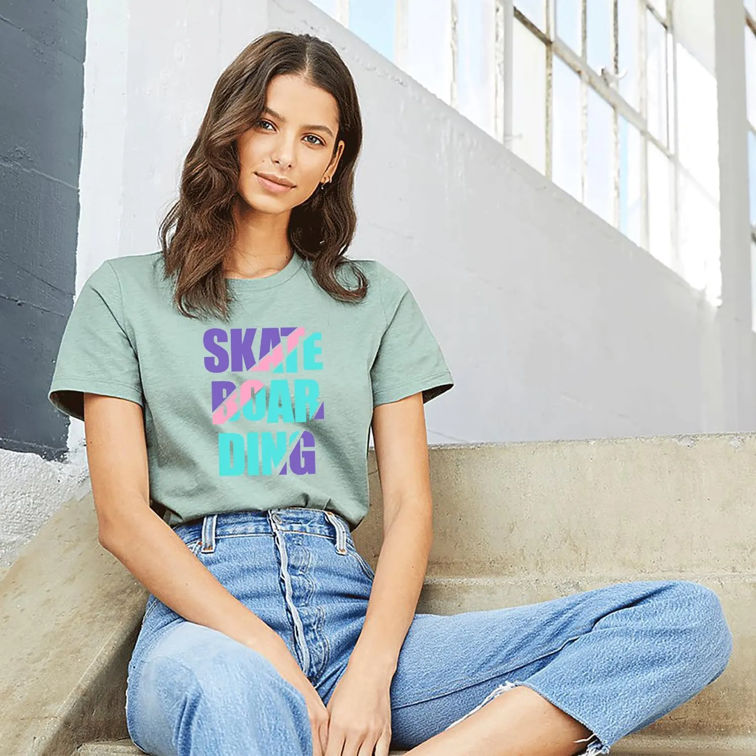 INK STITCH Women 6400 Bella Canvas Custom Printing Design Your Own Relaxed T-Shirts