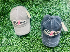 Karla "Believe" Cancer awareness Baseball Caps