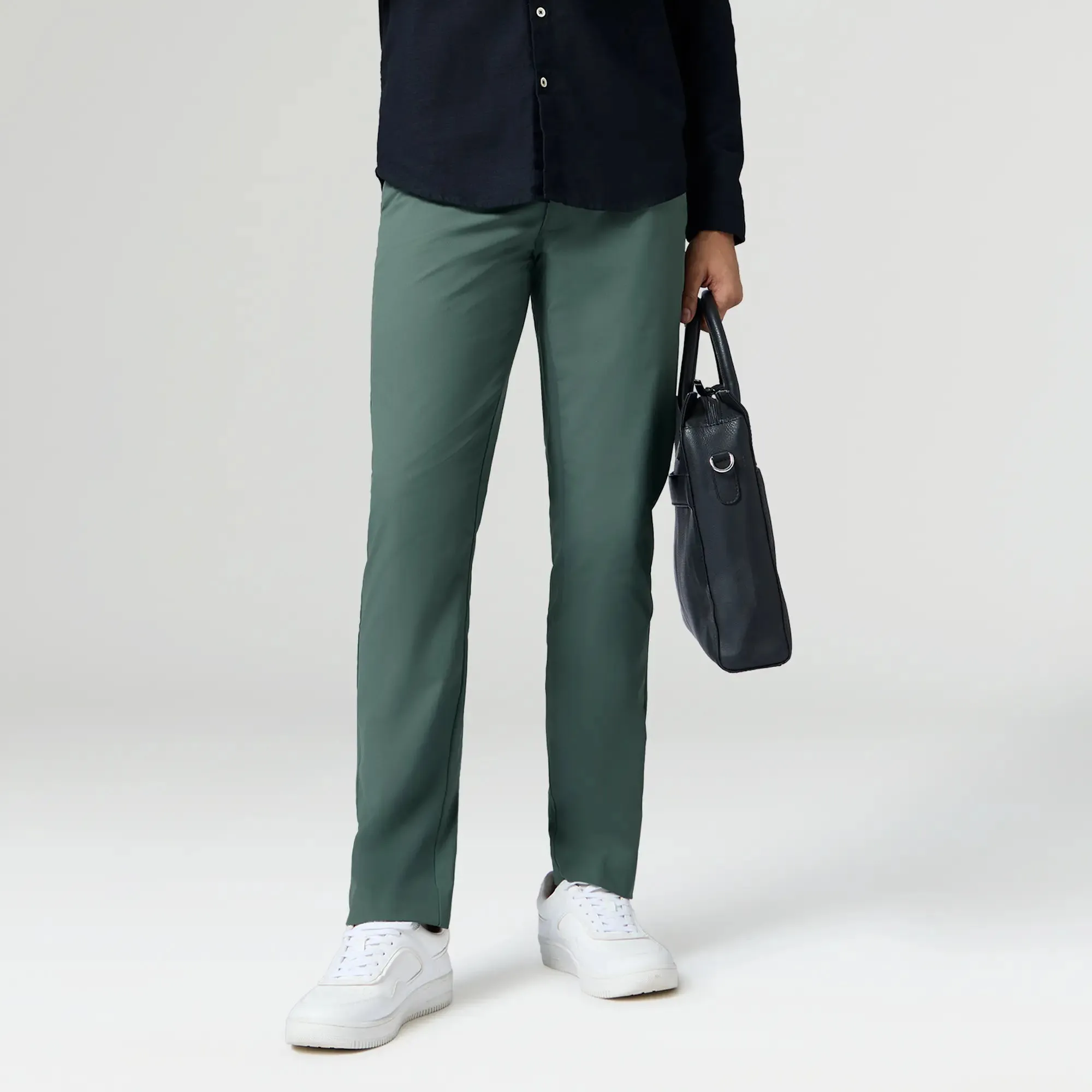 KINETIC: Soft Stretch Pants - Slim Fit Pine Green