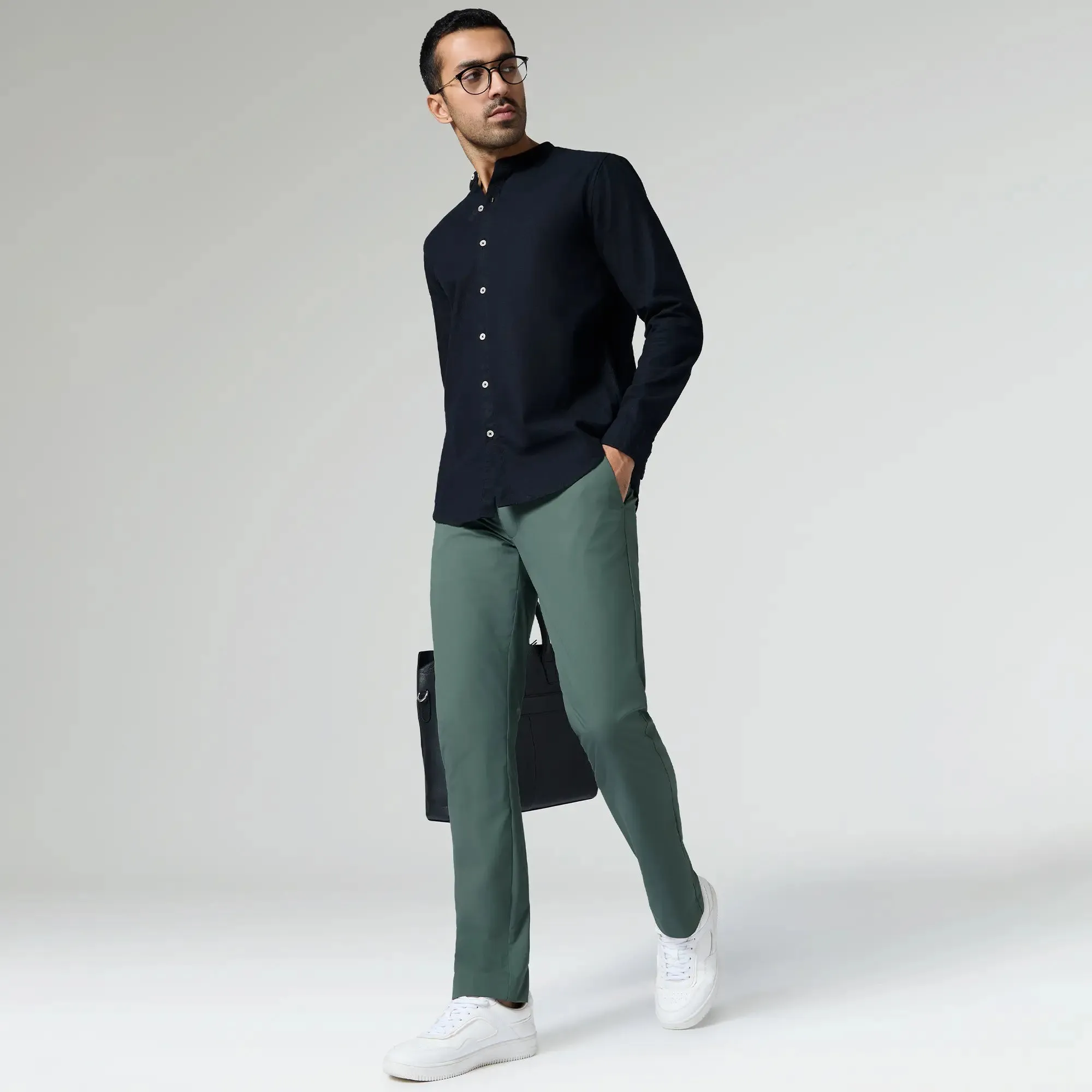 KINETIC: Soft Stretch Pants - Slim Fit Pine Green