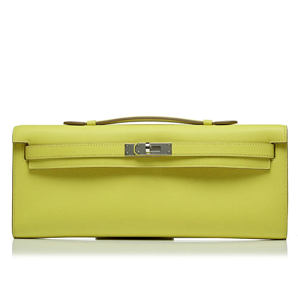 Lime Green Kelly Cut Clutch Bag
