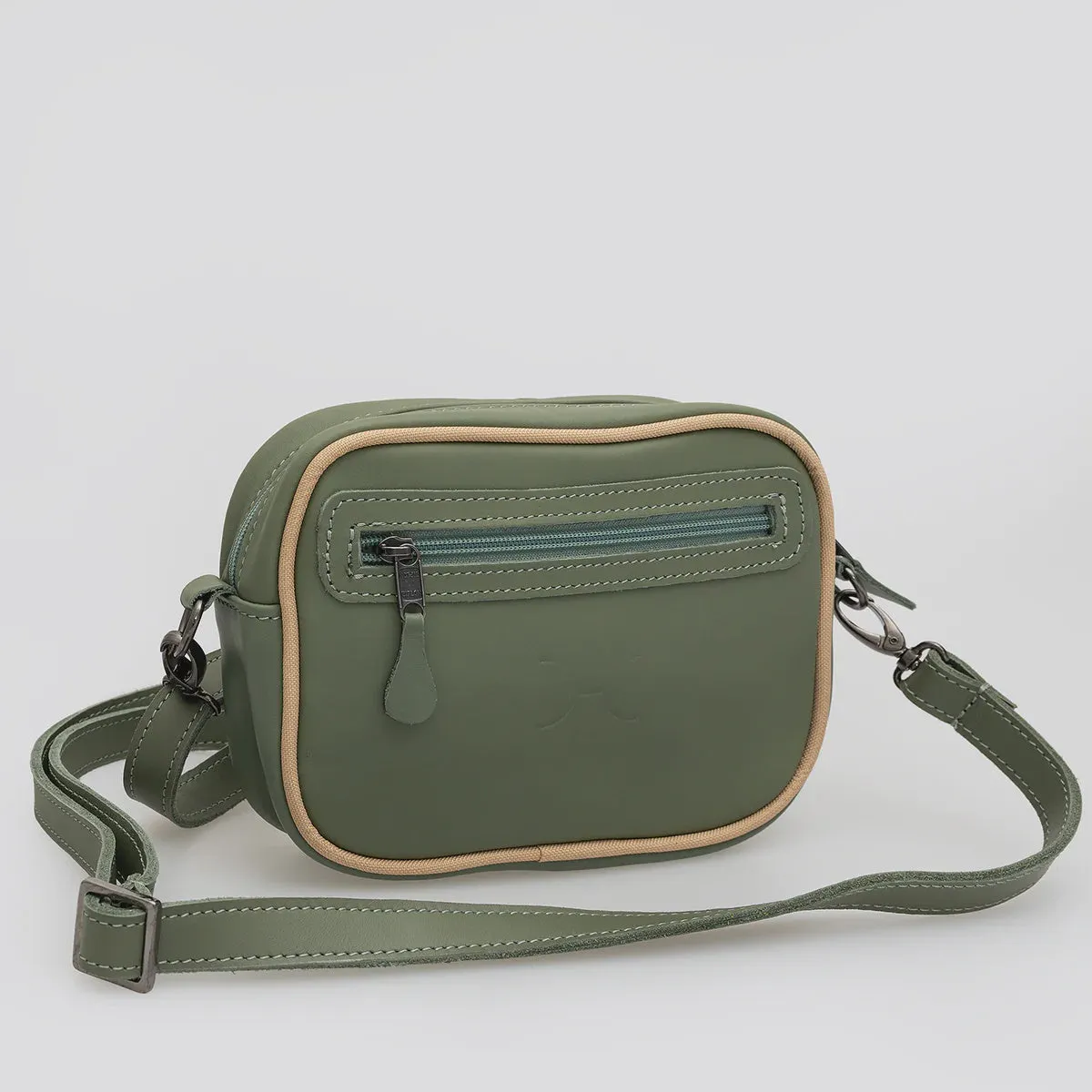 Lipstick Bag Green Leather