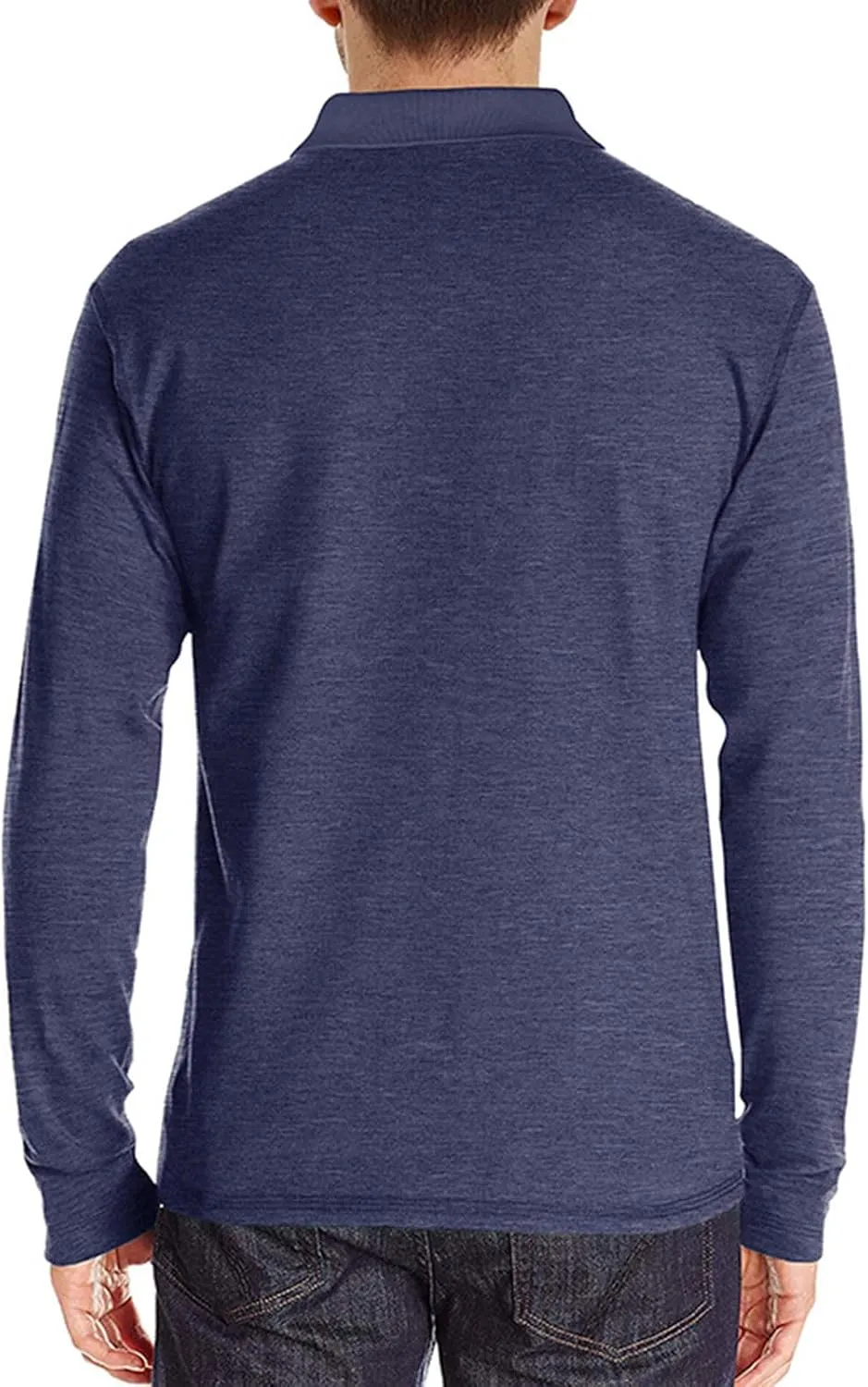 Men Fall Winter Polo Shirts Long Sleeved Flip Collar Tops Pocket Button V Neck T Shirts Golf Casual Sports Tops