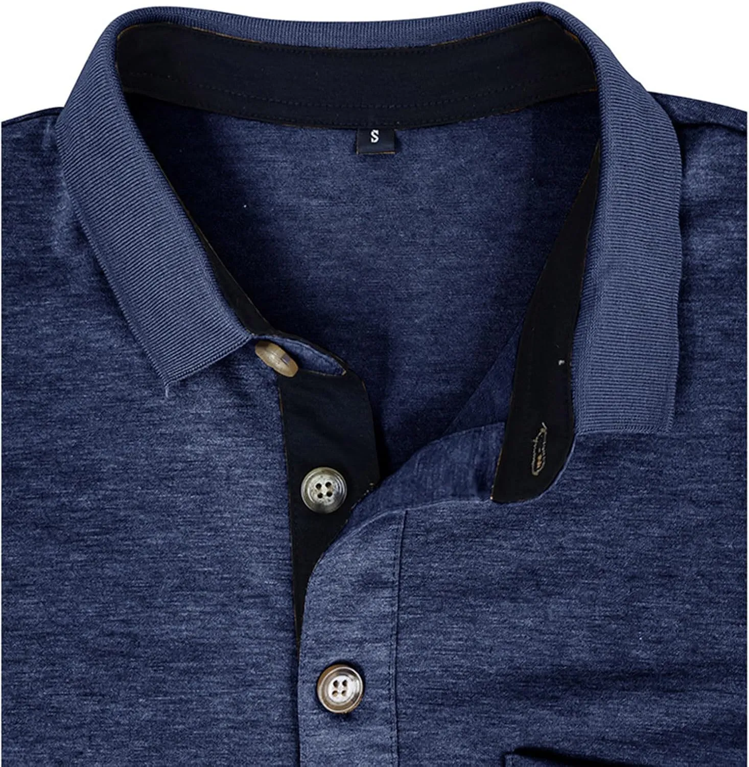 Men Fall Winter Polo Shirts Long Sleeved Flip Collar Tops Pocket Button V Neck T Shirts Golf Casual Sports Tops