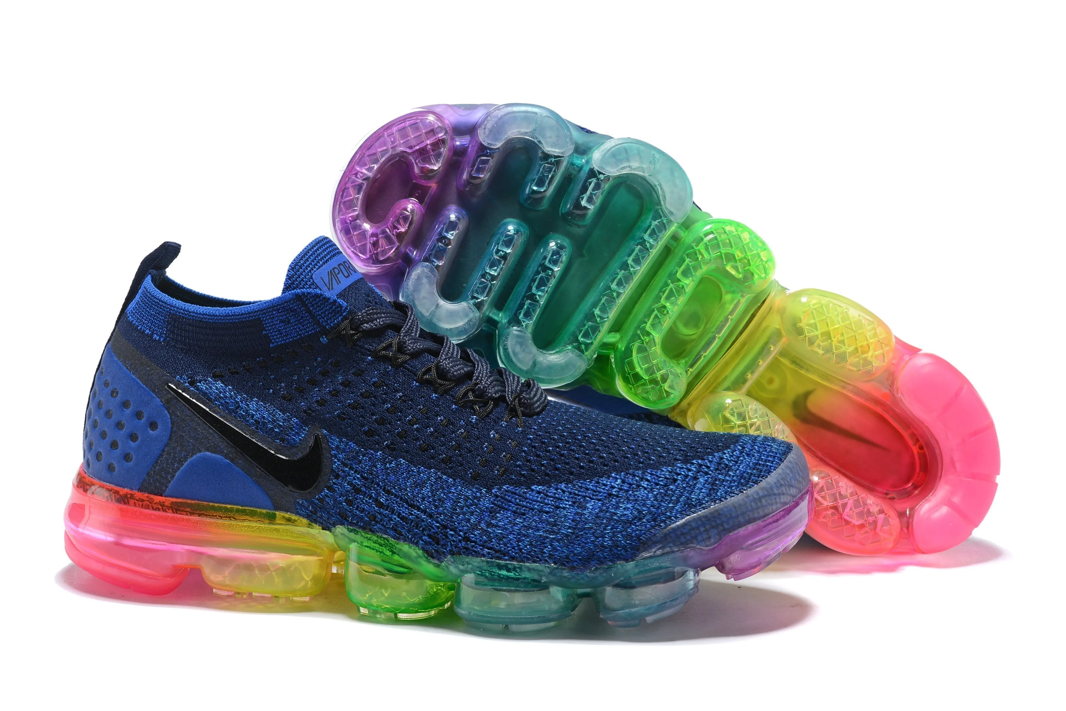 Nike Air Vapormax Flyknit 2 Navy Multicolor Shoes Sneakers Men !!! CYBER MONDAY SALE !!!