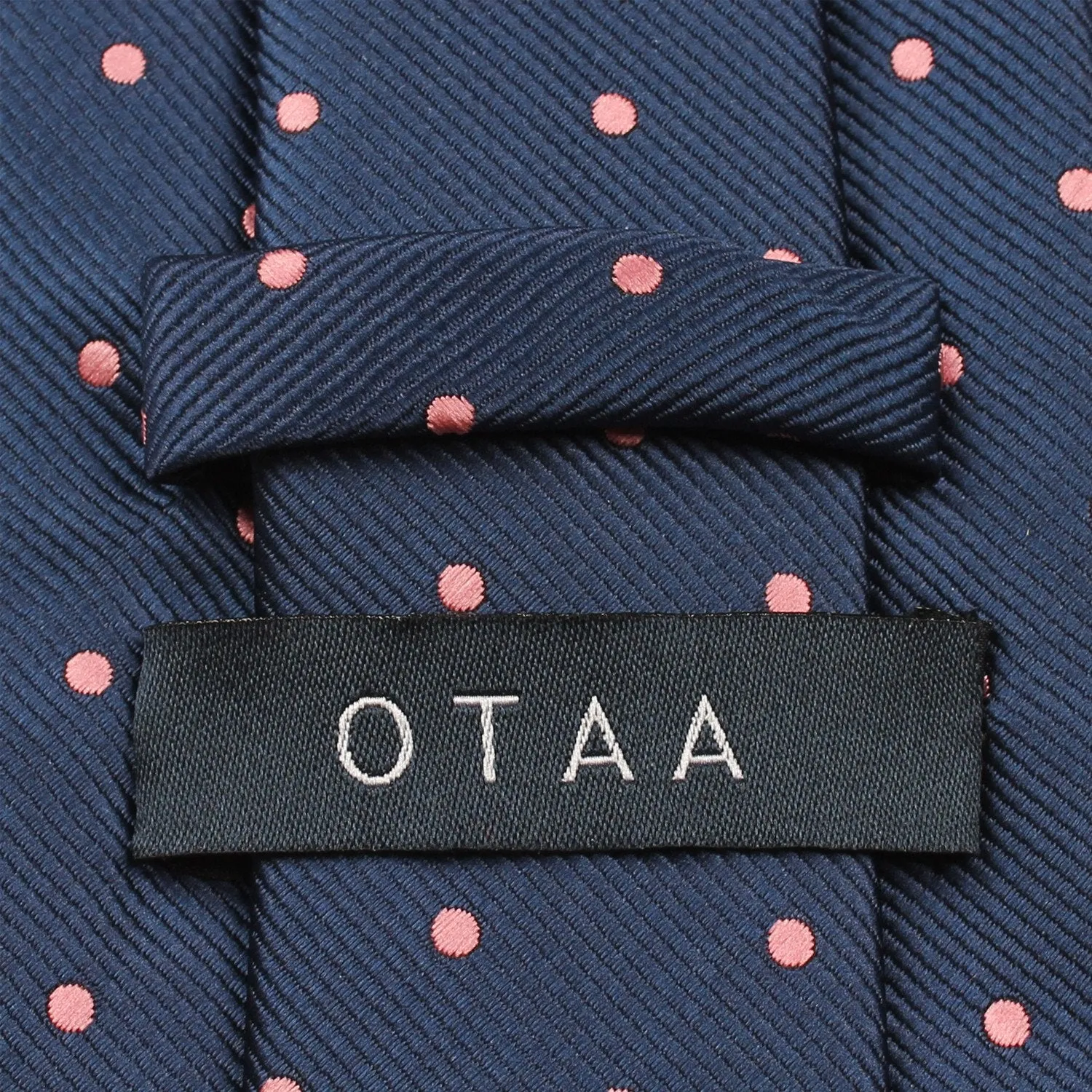 OTAA Navy Blue With Pink Polka Tie Set
