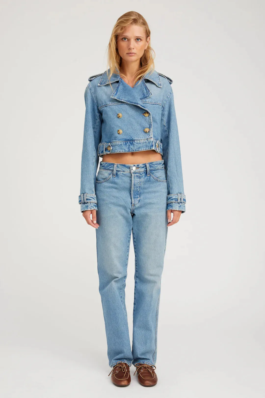 Paradis Cropped Denim Trench