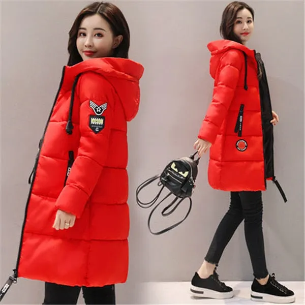Parka Women Winter Jacket Women Coat Hooded Outwear Female Parka Thick Cotton Padded Lining Winter Female Basic Coats Z30