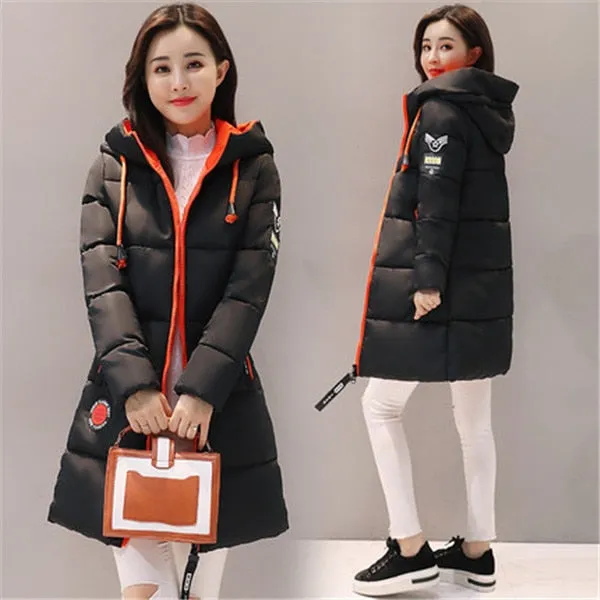 Parka Women Winter Jacket Women Coat Hooded Outwear Female Parka Thick Cotton Padded Lining Winter Female Basic Coats Z30