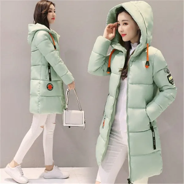 Parka Women Winter Jacket Women Coat Hooded Outwear Female Parka Thick Cotton Padded Lining Winter Female Basic Coats Z30