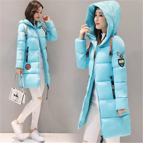 Parka Women Winter Jacket Women Coat Hooded Outwear Female Parka Thick Cotton Padded Lining Winter Female Basic Coats Z30