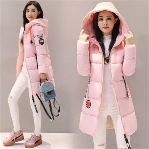 Parka Women Winter Jacket Women Coat Hooded Outwear Female Parka Thick Cotton Padded Lining Winter Female Basic Coats Z30