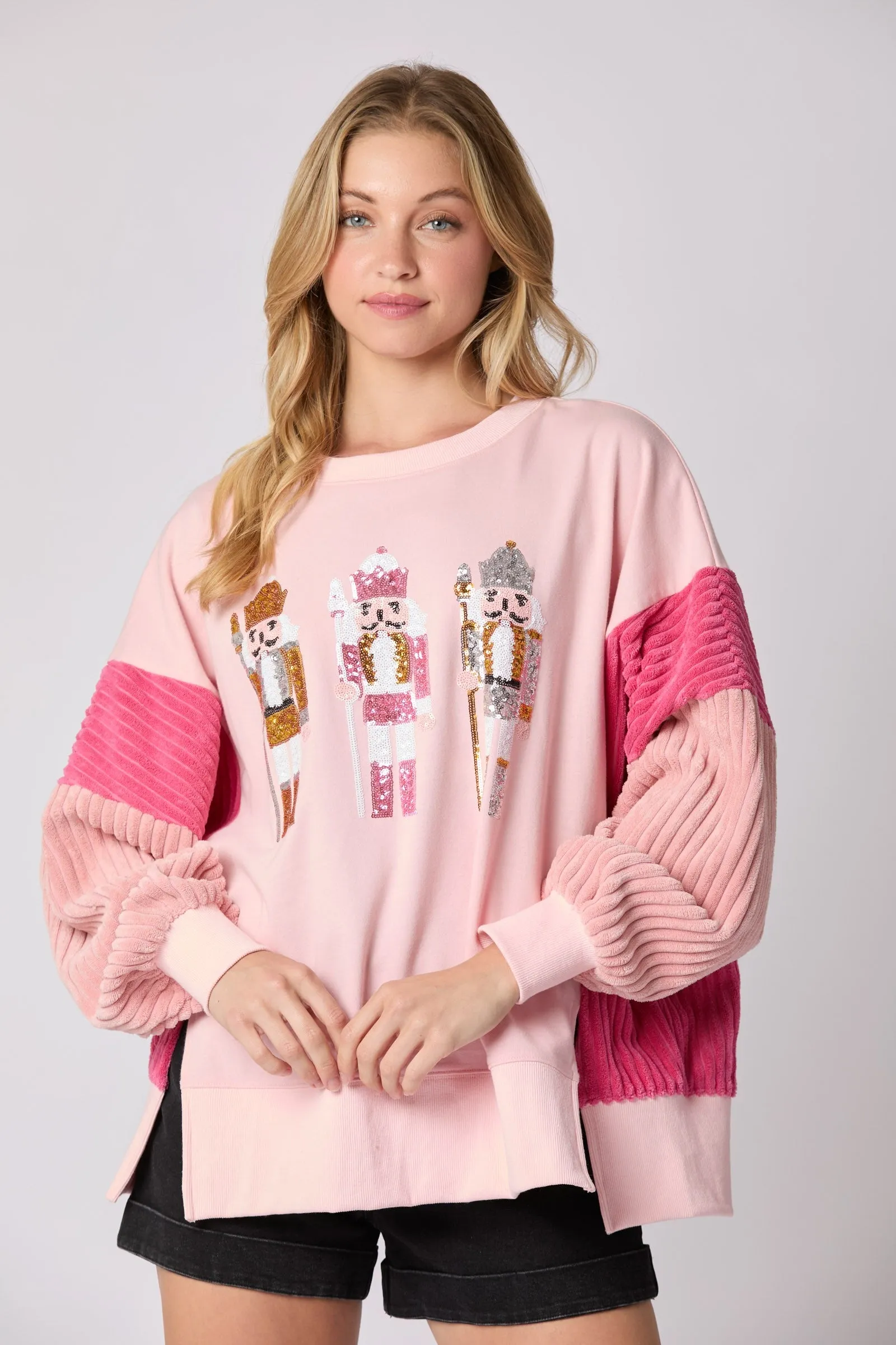 Pink Oversized Nutcracker Sweatshirt