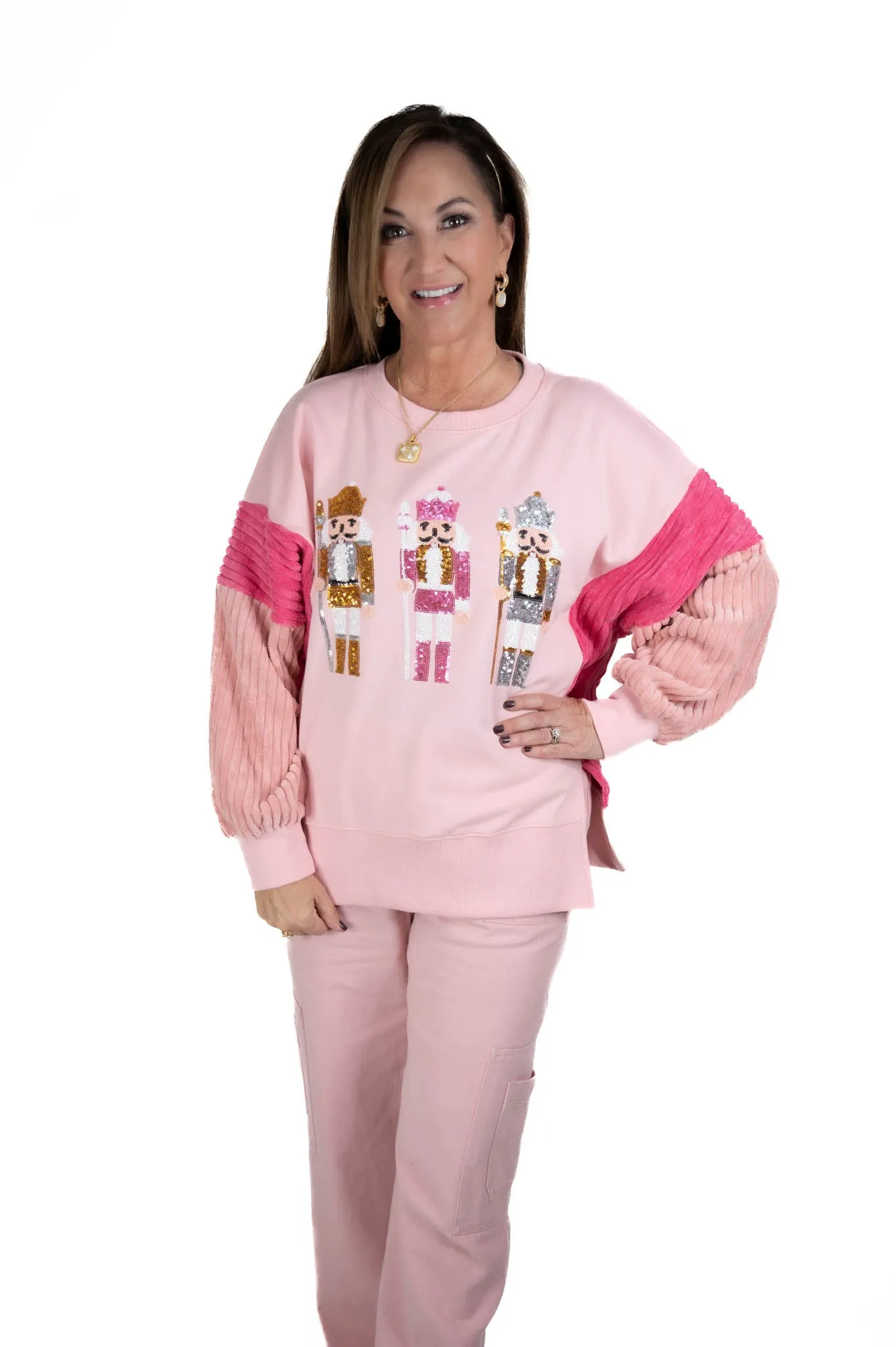 Pink Oversized Nutcracker Sweatshirt