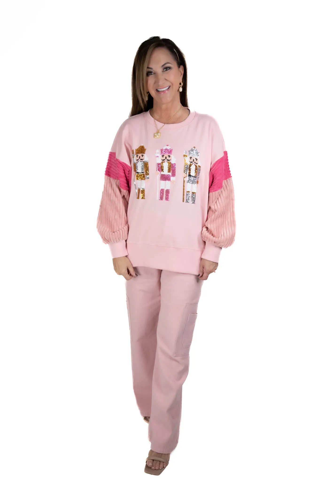 Pink Oversized Nutcracker Sweatshirt