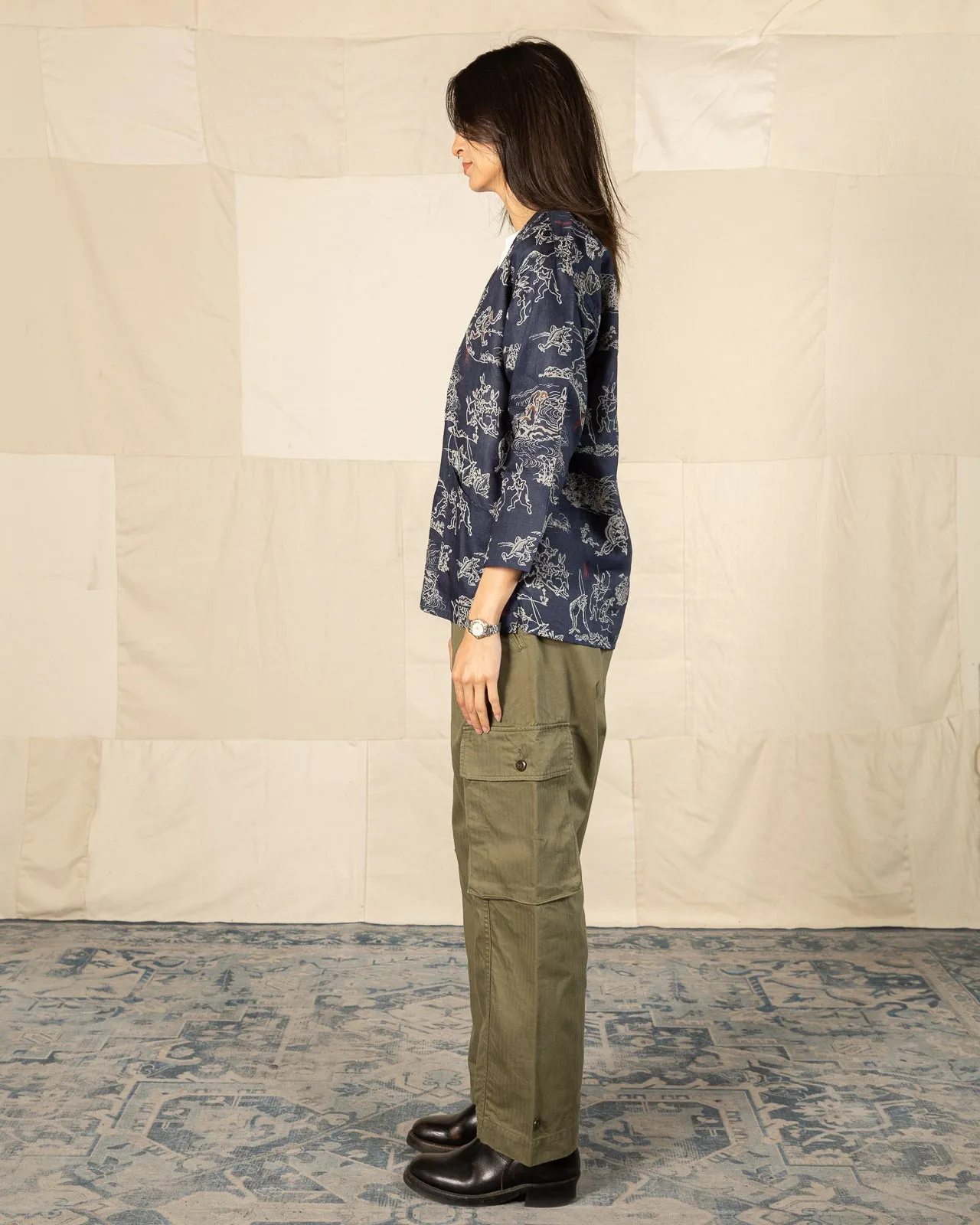 “Playing Animal” Full Open Surgeon Shirt - Moonlight Blue