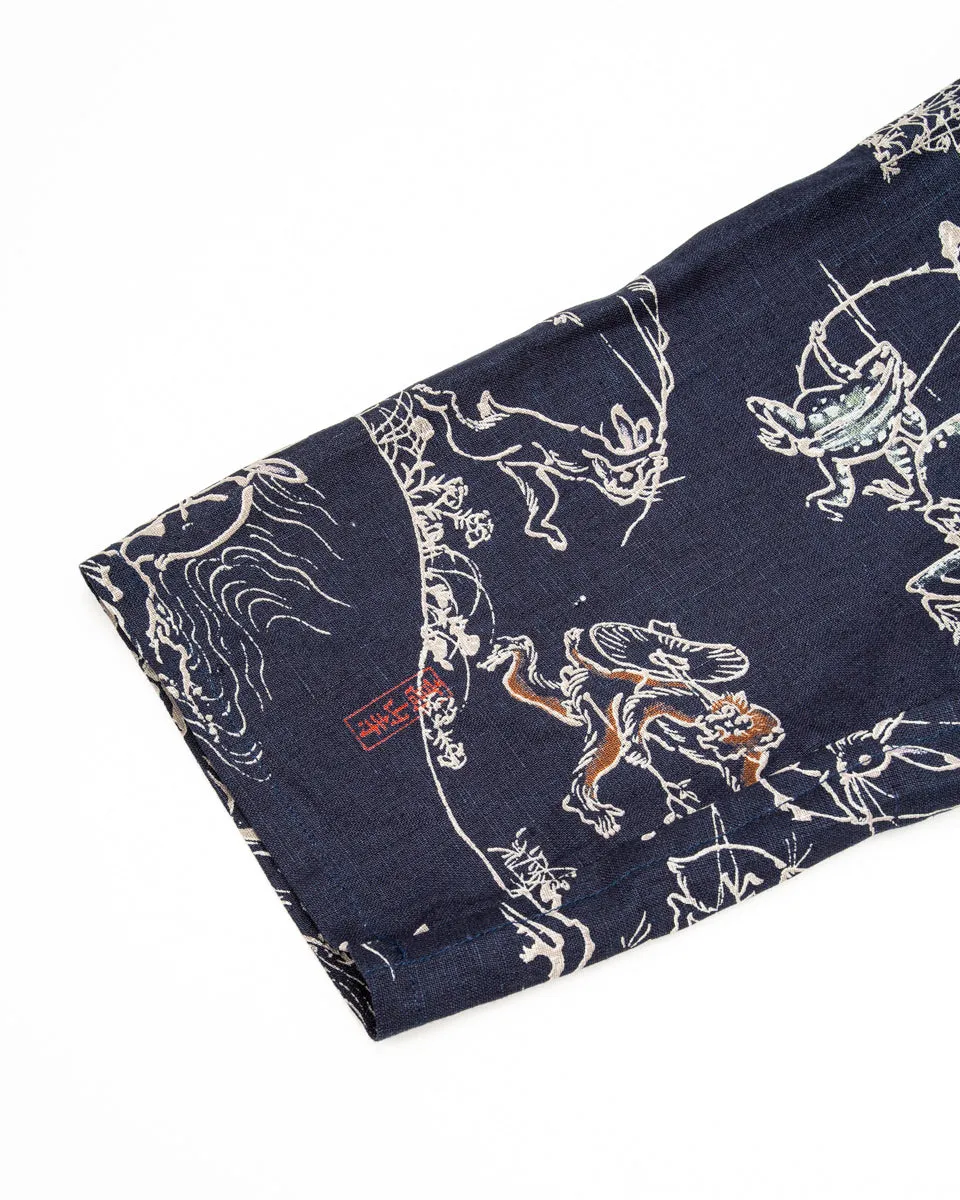 “Playing Animal” Full Open Surgeon Shirt - Moonlight Blue