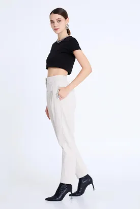 Pleated Classic Trousers Ivory