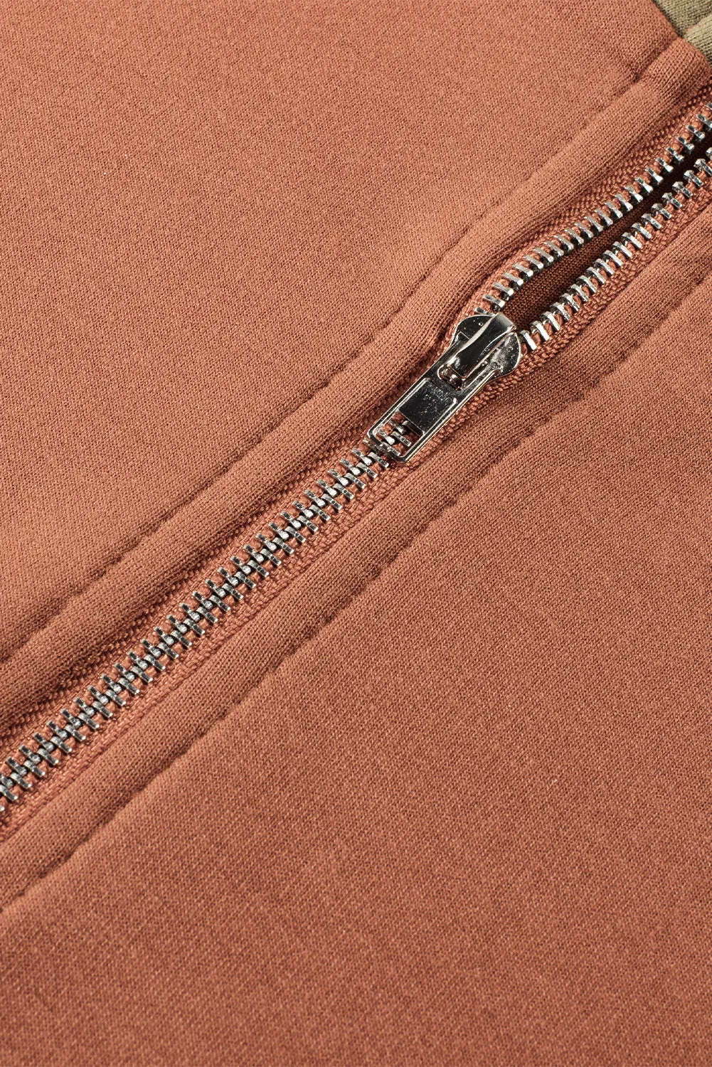 Plus Size Seam Quarter Zip Sweatshirt