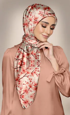 PREMIUM LUXURY PRINTED WOMEN HIJAB SCARF DUPATTA - PINK FLORAL
