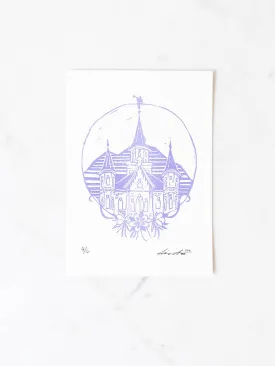 Provo City Center Linocut