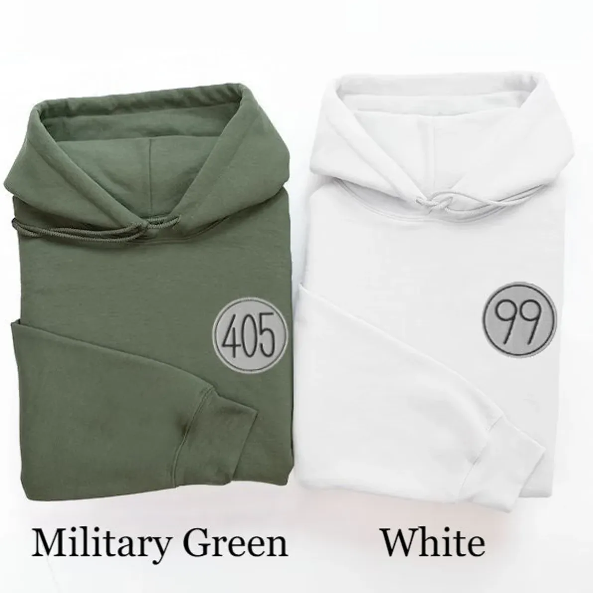"405 & 99 Badge" Matching Sweatshirts – Personalized Embroidered Sweatshirts For Couples