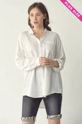 Risen  Oversized White Linen Shirt