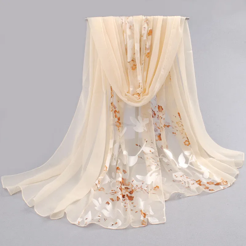 shawls and scarves dots hot women fashion style spring autumn gentlewomen silk burnt out raw women's scarves multicolor
