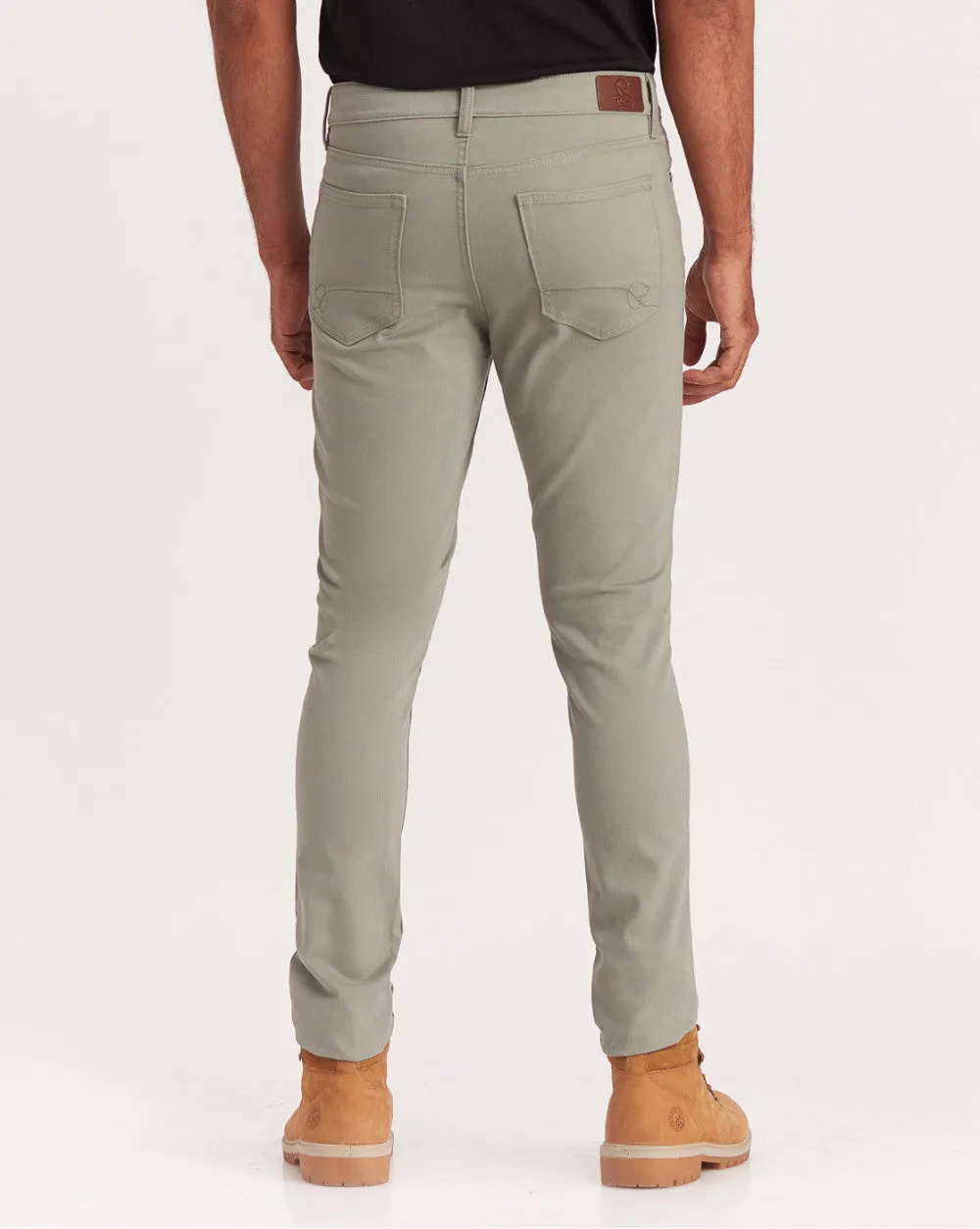 Skinny Fit Five-Pocket Luxe Pants - Pastel Sage