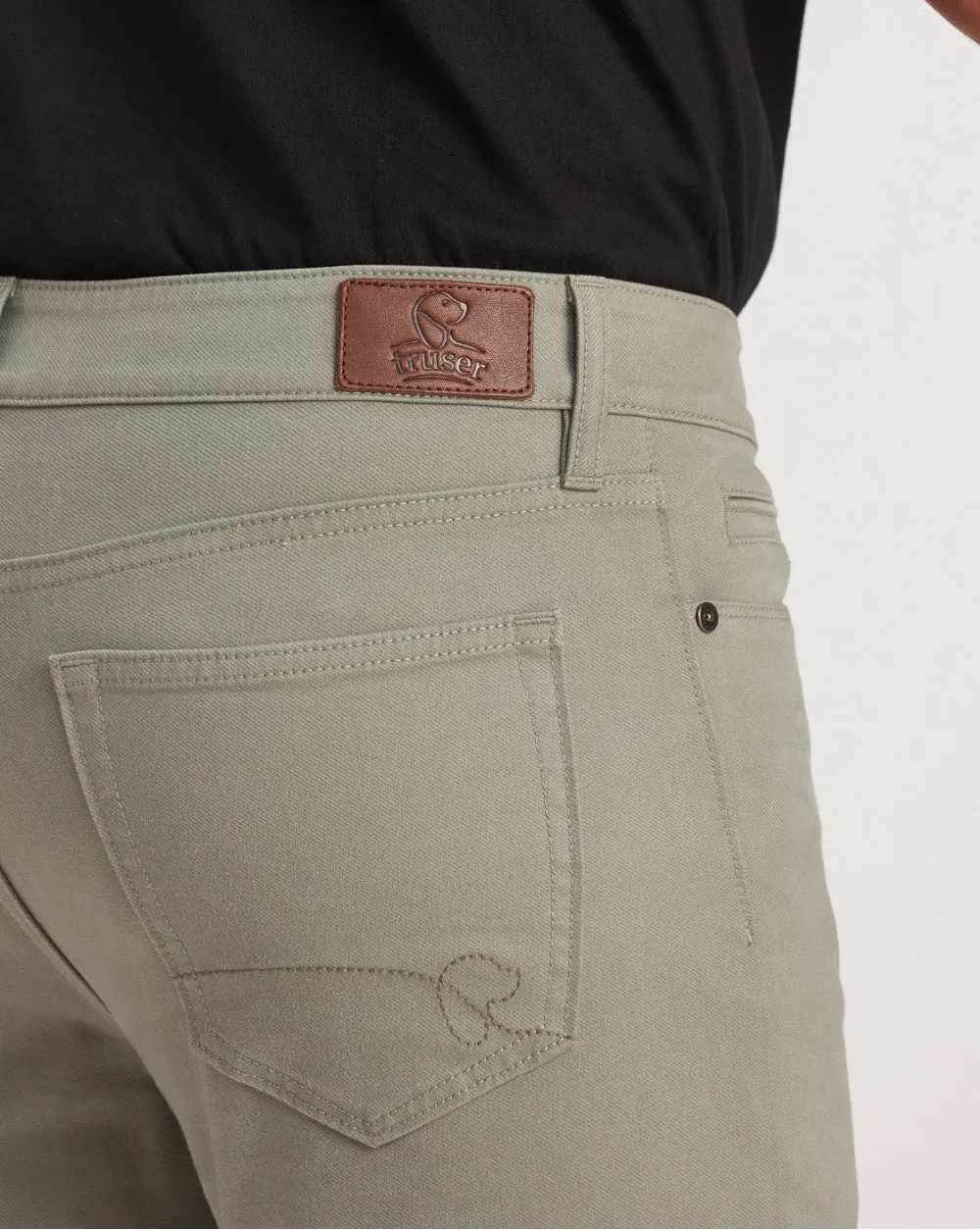 Skinny Fit Five-Pocket Luxe Pants - Pastel Sage
