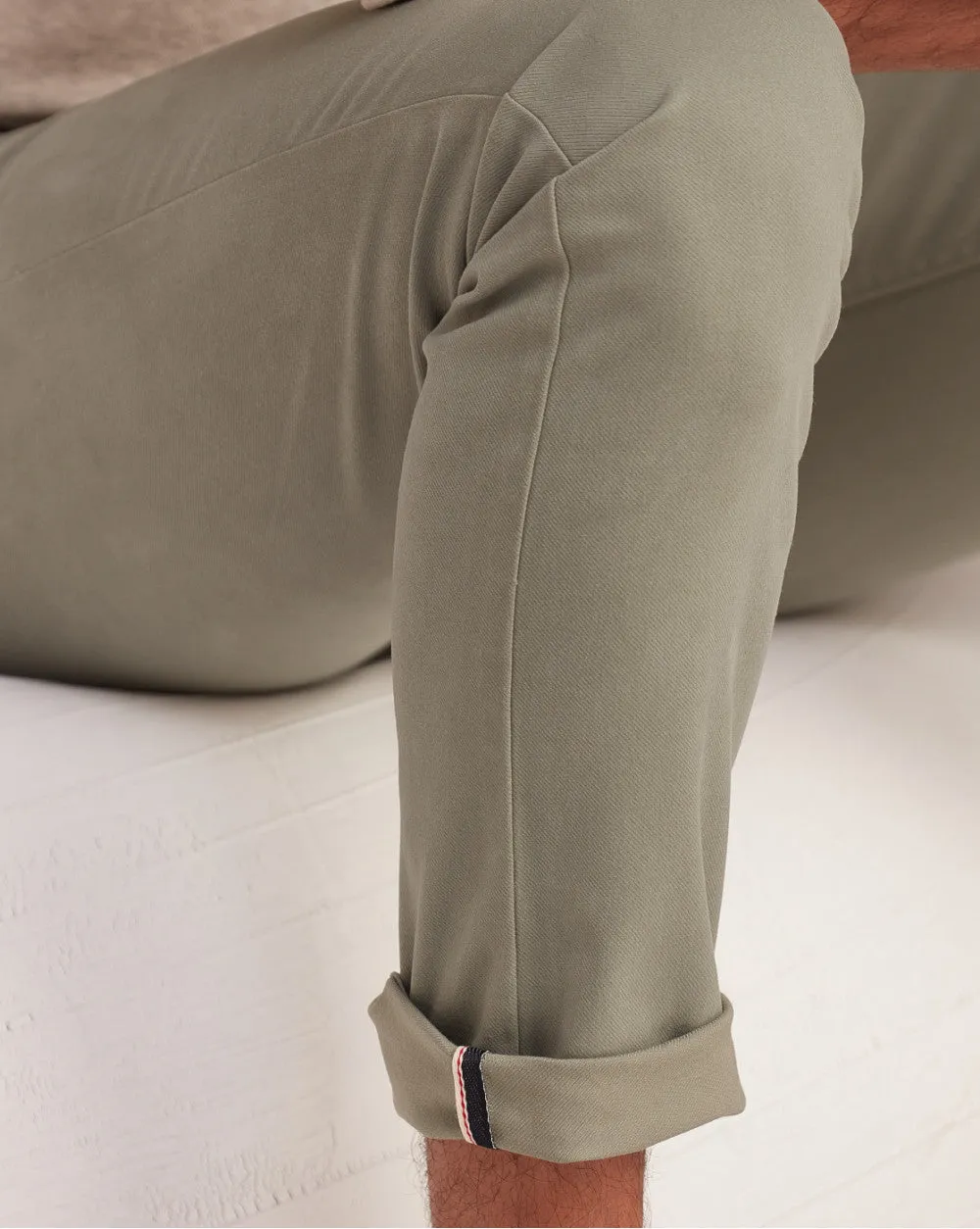 Skinny Fit Five-Pocket Luxe Pants - Pastel Sage