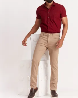 Slim Fit Five-Pocket Urban Pants - Khaki