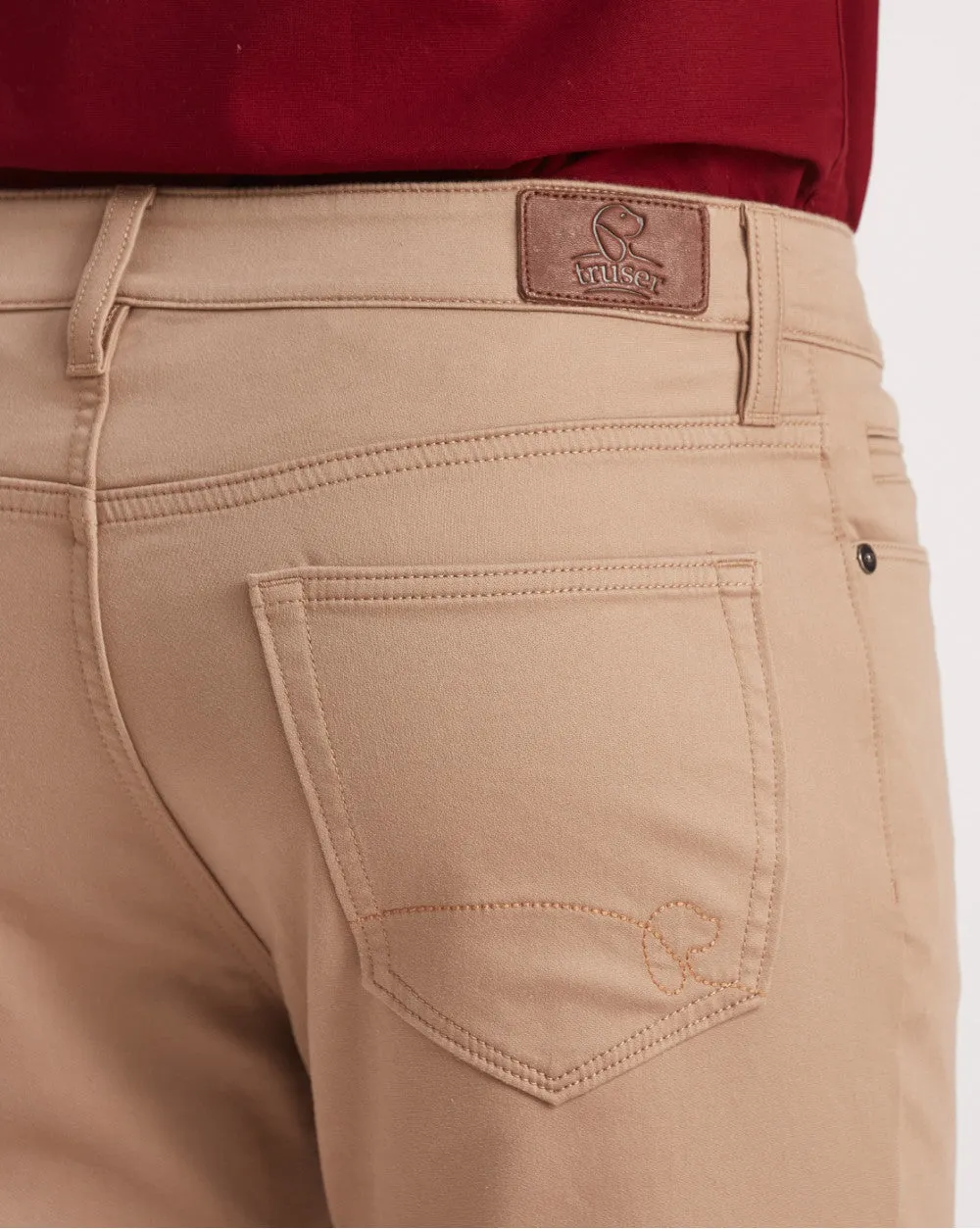 Slim Fit Five-Pocket Urban Pants - Khaki