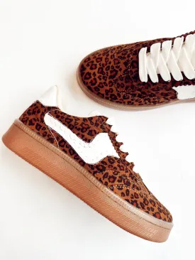 the Elaine tan leopard sneaker
