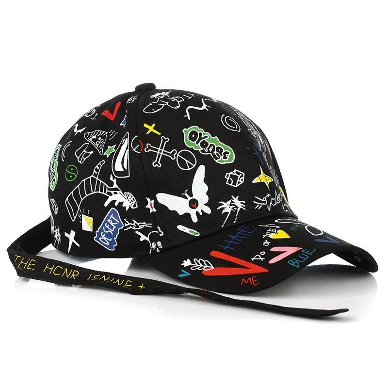 Trendy Graffiti Printed Baseball Caps