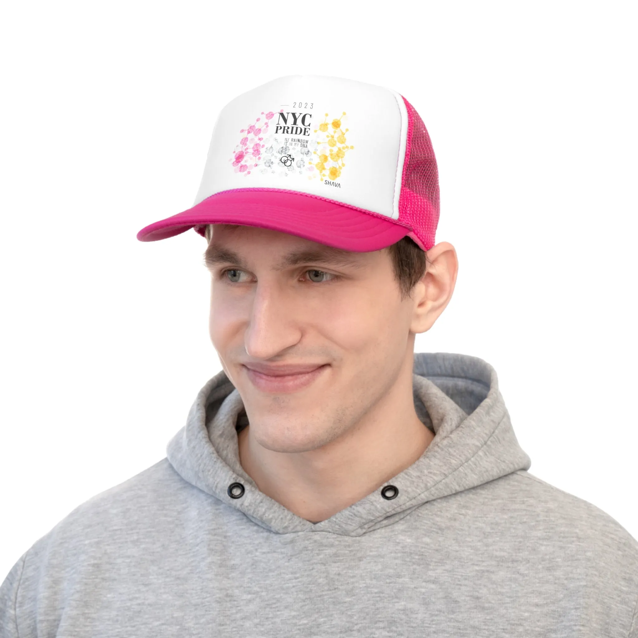 Twink Flag Trucker Caps NYC Pride - My Rainbow is In My DNA
