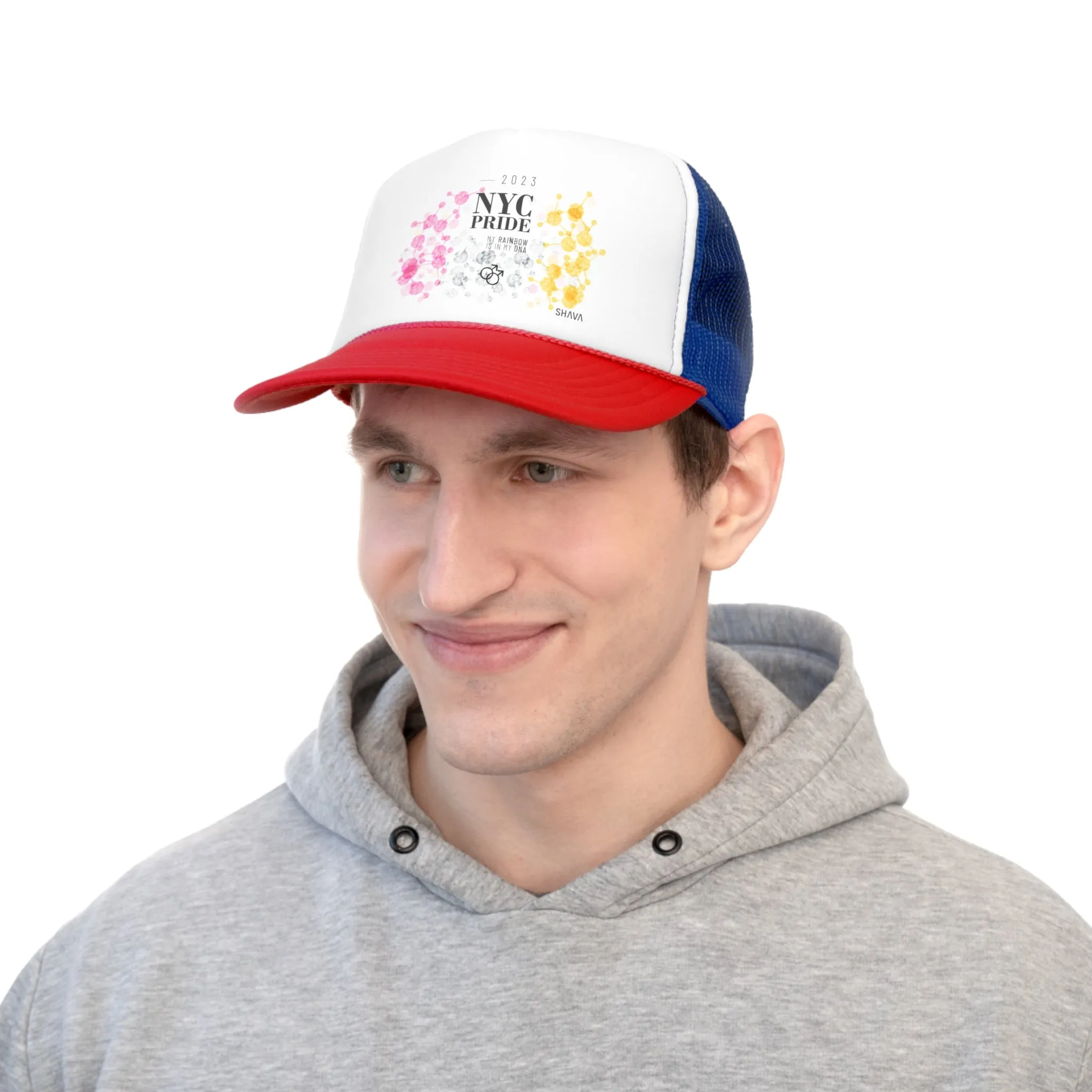 Twink Flag Trucker Caps NYC Pride - My Rainbow is In My DNA