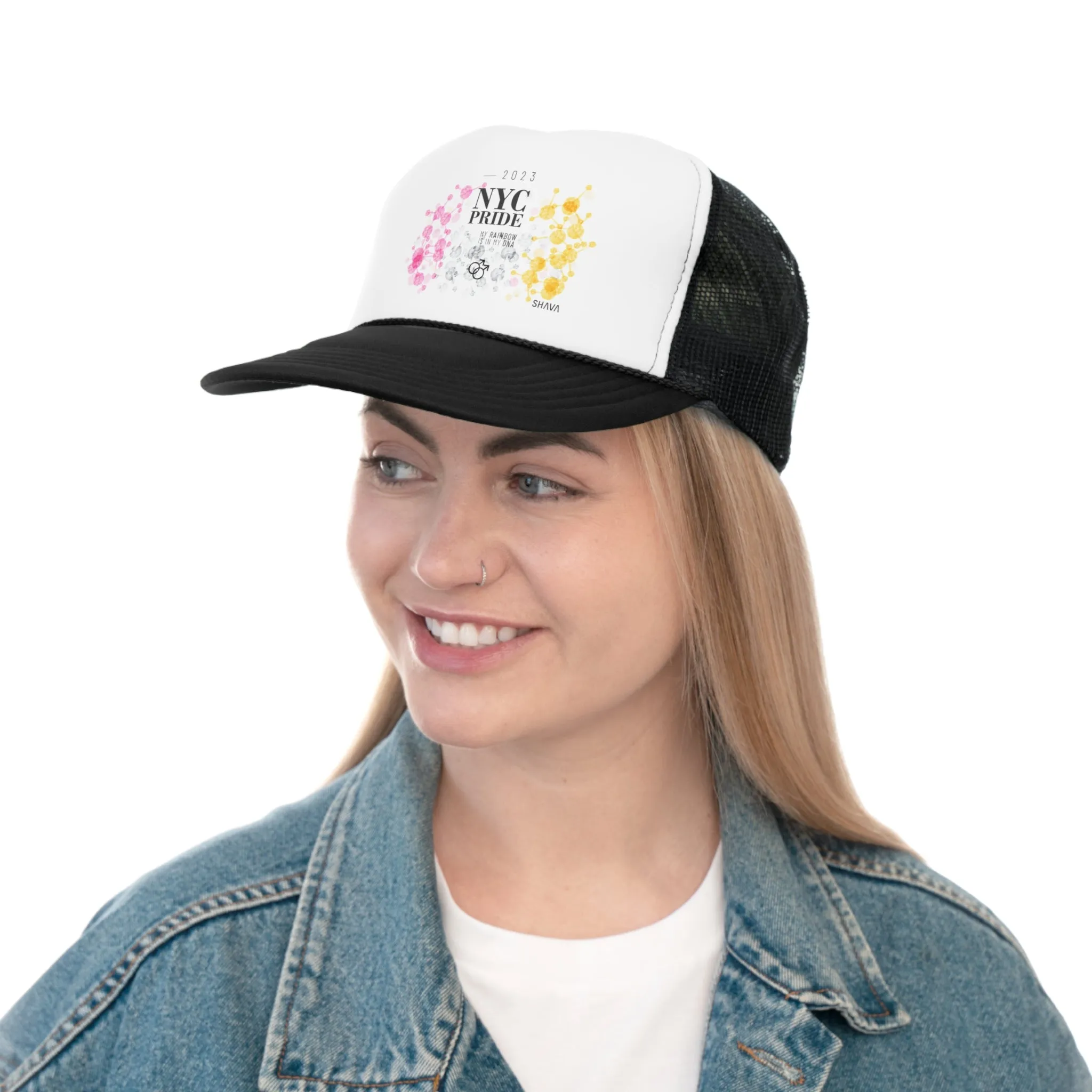 Twink Flag Trucker Caps NYC Pride - My Rainbow is In My DNA