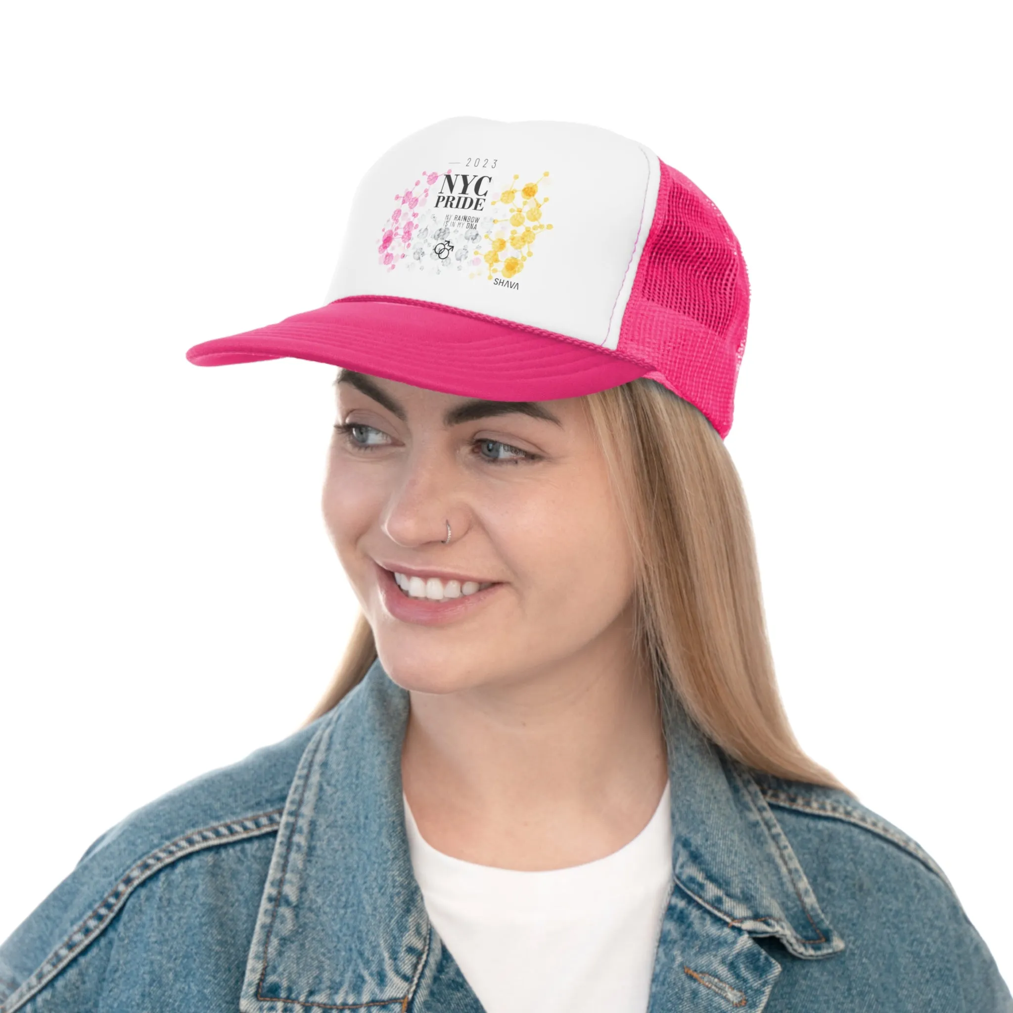 Twink Flag Trucker Caps NYC Pride - My Rainbow is In My DNA