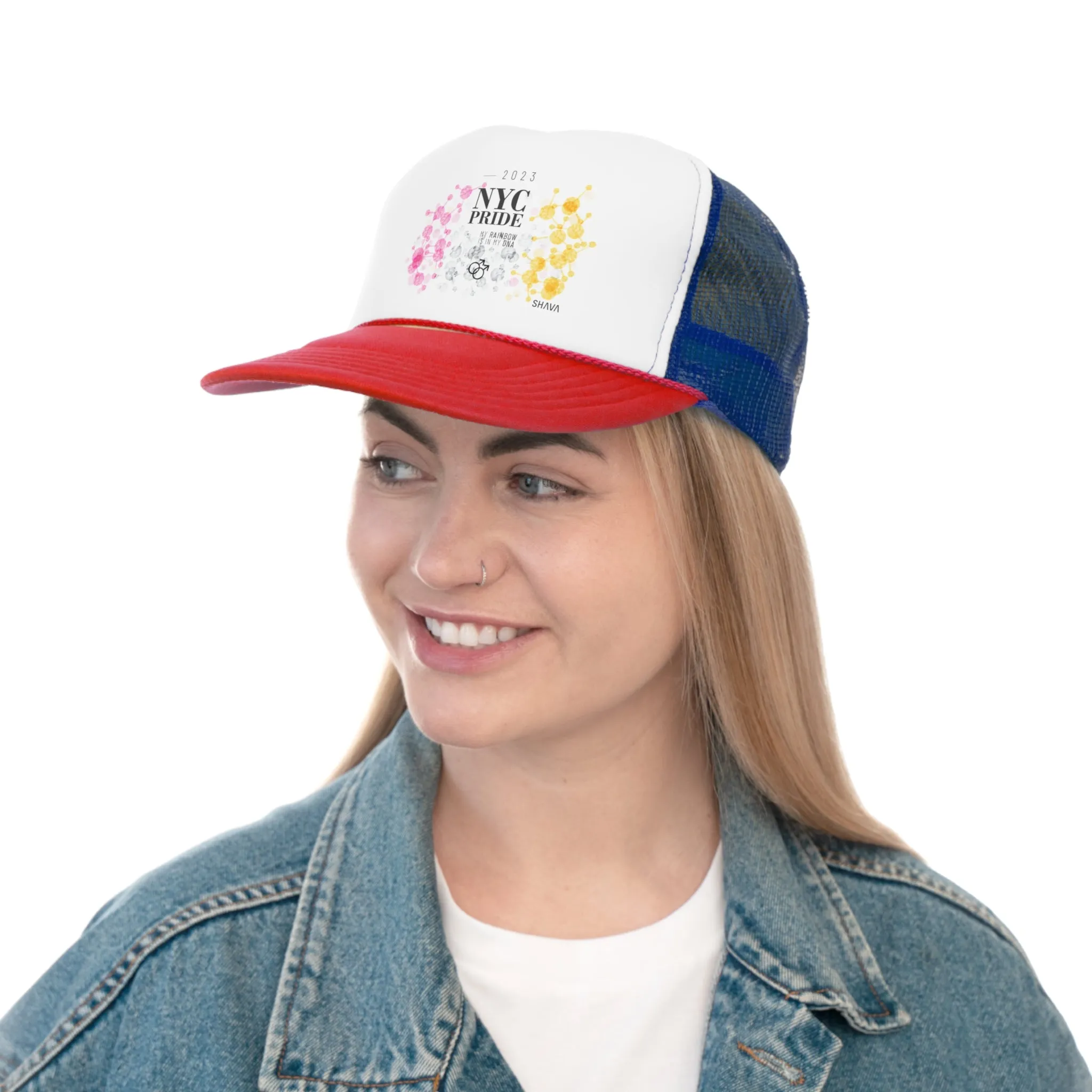 Twink Flag Trucker Caps NYC Pride - My Rainbow is In My DNA