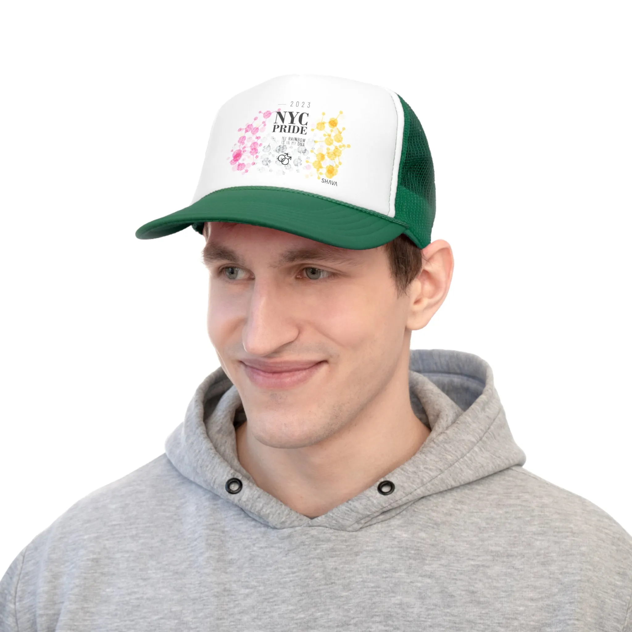 Twink Flag Trucker Caps NYC Pride - My Rainbow is In My DNA