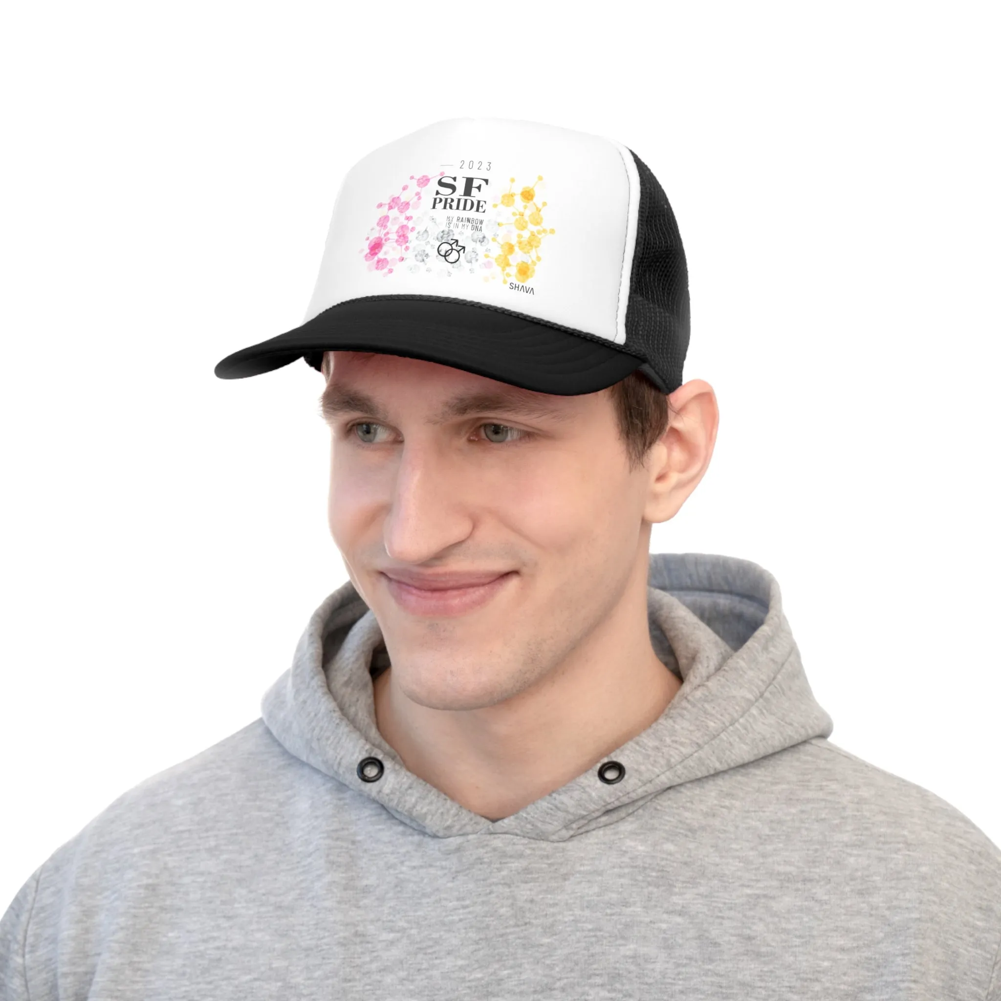 Twink Flag Trucker Caps San Francisco Pride - My Rainbow is In My DNA