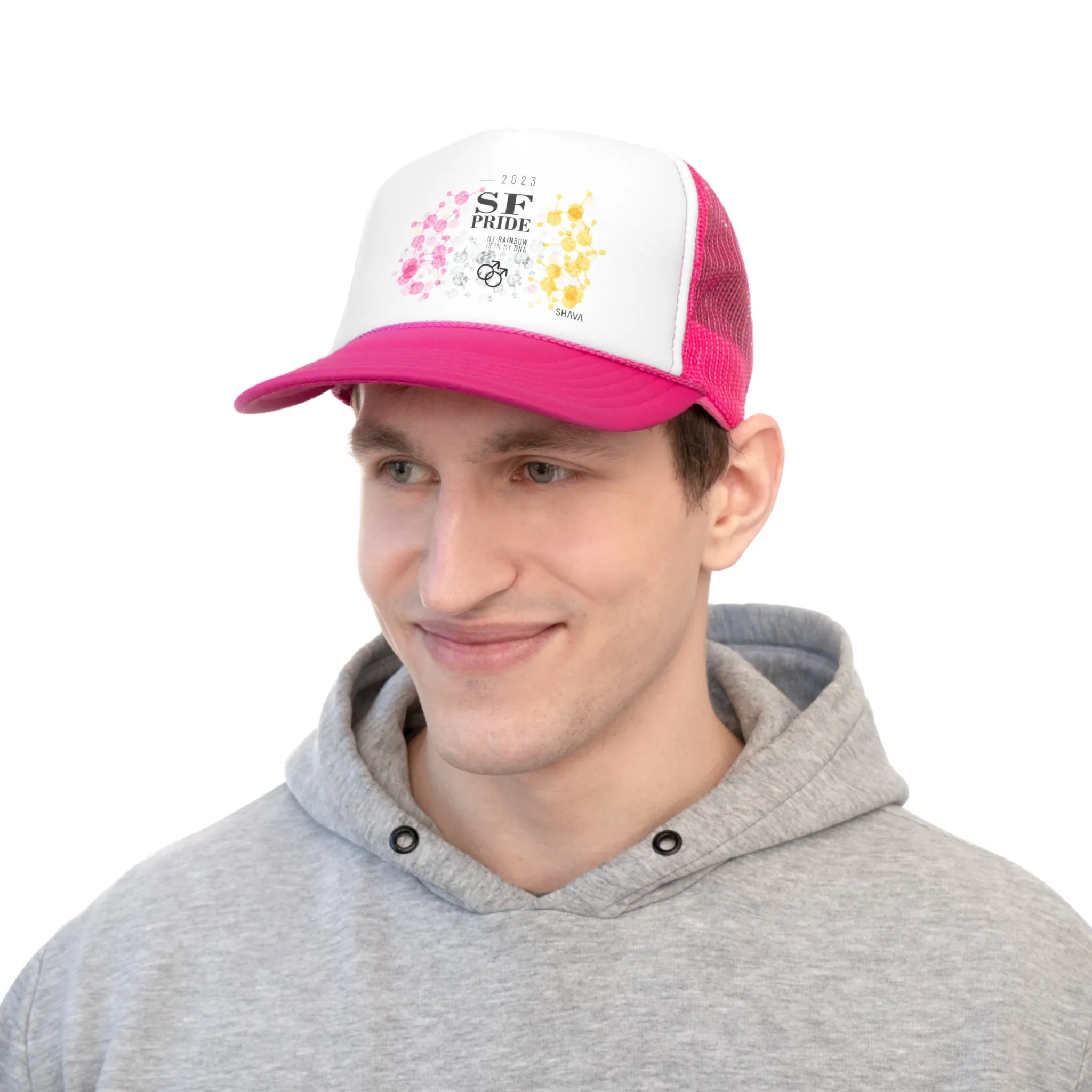 Twink Flag Trucker Caps San Francisco Pride - My Rainbow is In My DNA
