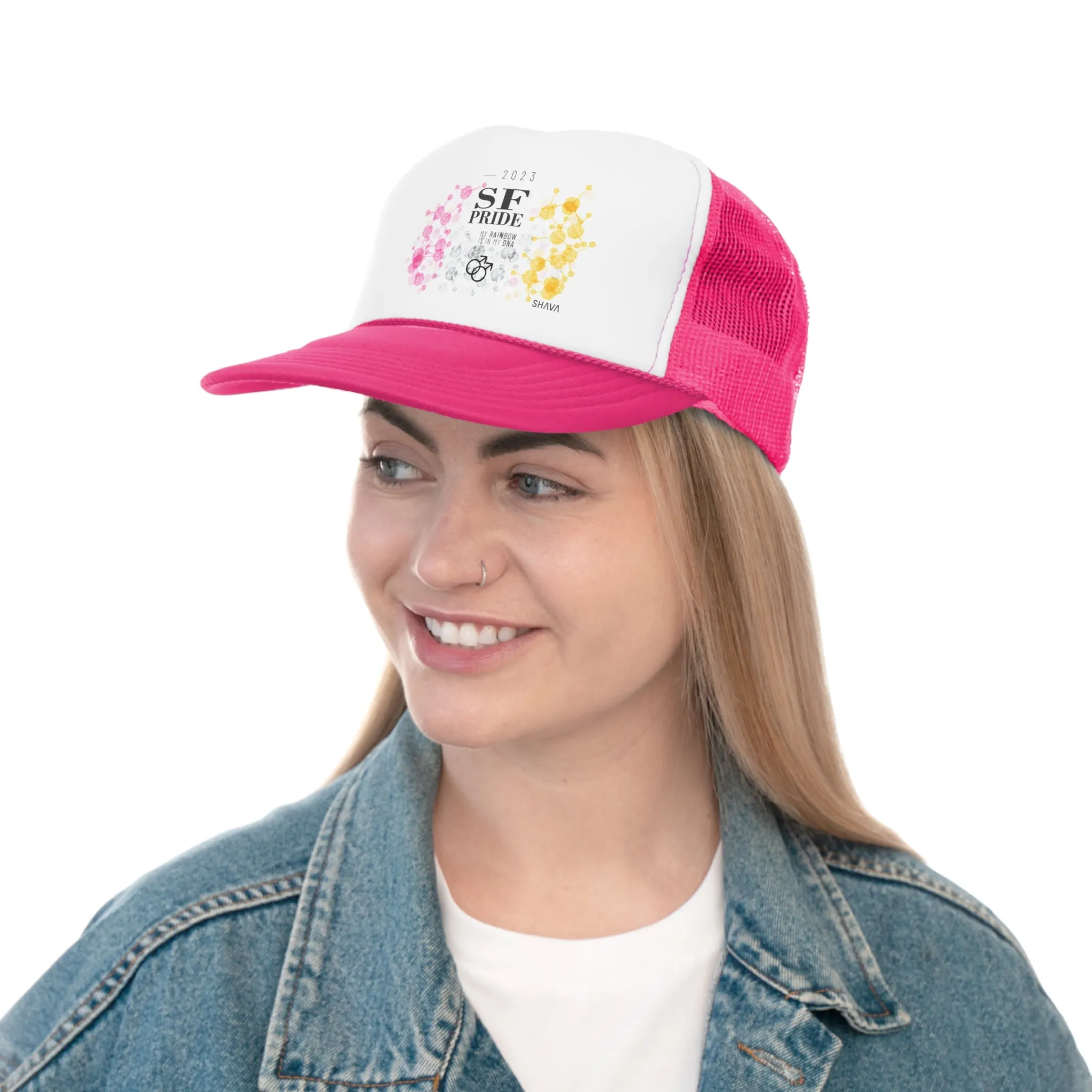 Twink Flag Trucker Caps San Francisco Pride - My Rainbow is In My DNA