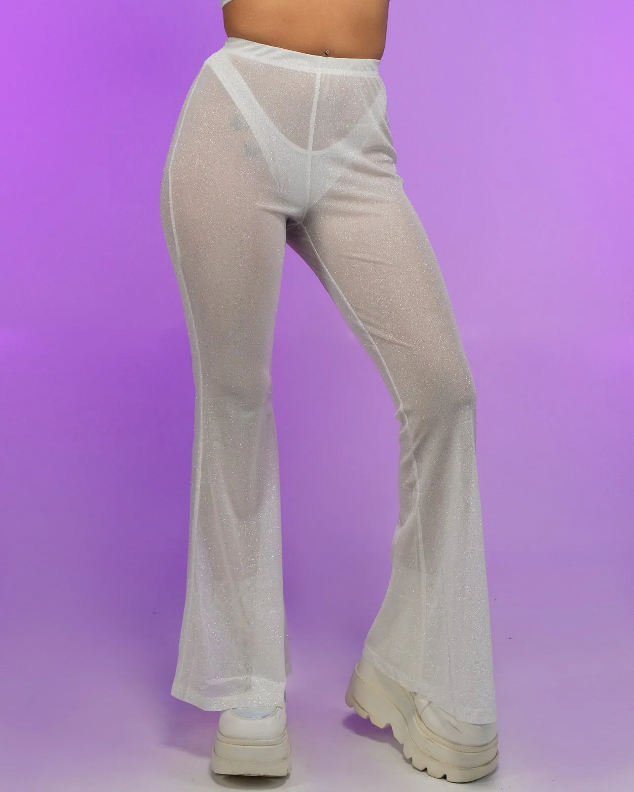 Urban Nights Sparkle Mesh Flare Bottoms