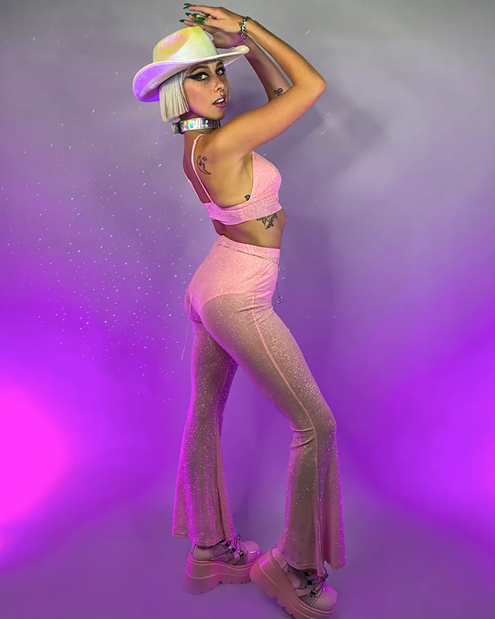 Urban Nights Sparkle Mesh Flare Bottoms