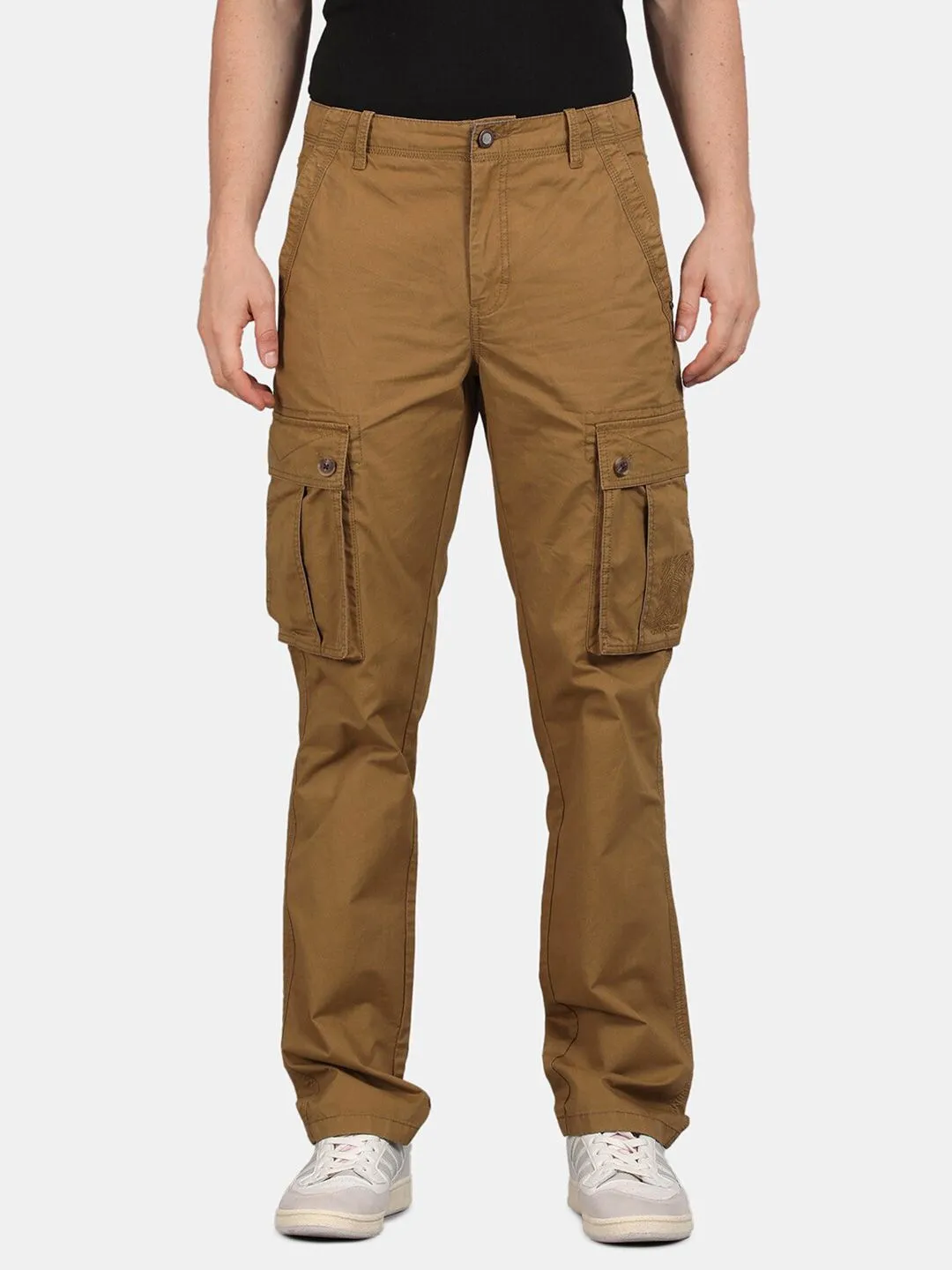 Whiskey Solid Cargo Pants